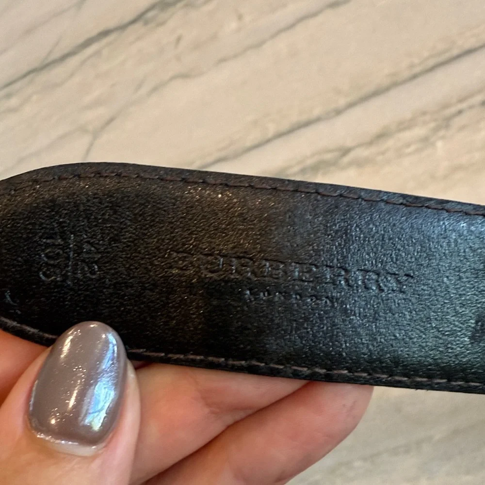 Burberry Black Belt with Silver Clasp Size 42